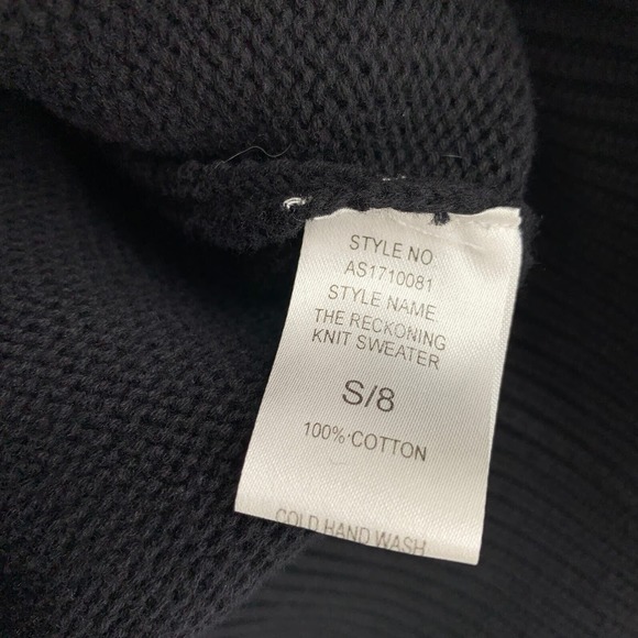 Asilio Size Small The Reckoning Knit Sweater Cutout Ribbed Textured Black - Picture 9 of 10